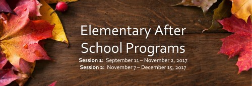 COVER After School Clubs ELEMENTARY September - Decemberr 2017