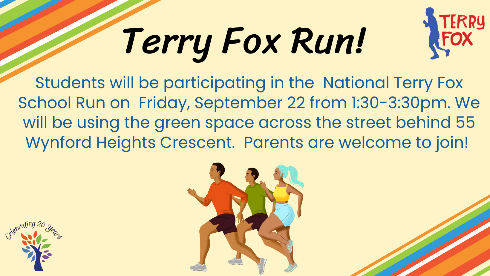 Terry Fox Run on Friday, September 22nd! Brighton School